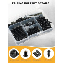 195Pcs Motorcycle Fairing Bolt Kit,Fastener Clips for Sportbike       GSXR Motorcycle