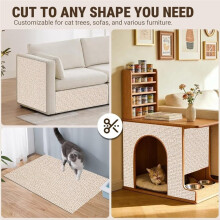 Cat Scratch Furniture Protector, DIY Cat Scratching Mat for Couch, Sofa, Wall,Cat Post,Cat Tree (78.7x15.8 Beige)
