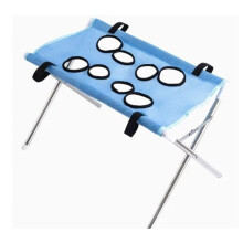 (blue) Portable Foldable Pet Bath Hammock Stand, Adjustable Mesh Restraint Rack For Dog Cat Bathing Grooming