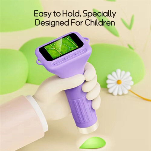 Novo Microscópio Digital 1000x para Crianças, Tela IPS de 2 Polegadas, Lente Óptica de 2 MP com Câmera e Função de Vídeo para o Natal A 2