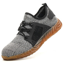 (Gray,EU42)Chaussures de travail sécurité homme indestructibles bout acier ventilation bottes pare-balles