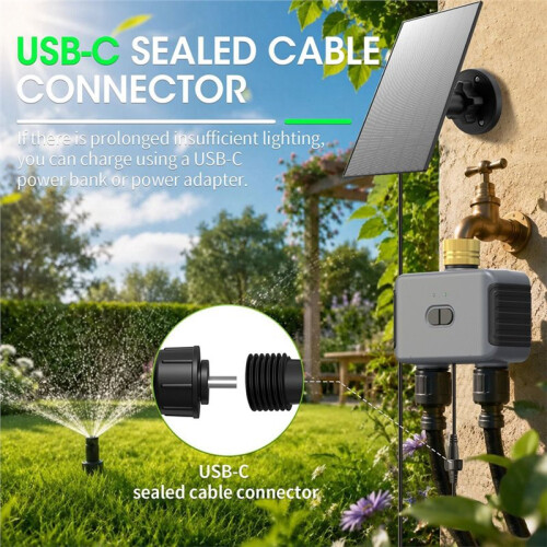 Dual-Channel WiFi Water Valve Controller for Garden Hose Automatic Drip Irrigation Function 3/4" Thread (Imperial) 1