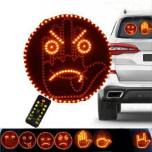 4X Road Mate Hand, 4 Émojis et 4 Gestes, Lumière de Main de Voiture avec Télécommande, Panneau LED Drôle de Rage au Volant pour Voiture