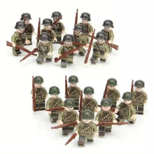 20PCS War II the British and German armies Desert Military Sodiers Weapons Minifigures Kids Toys Gifts