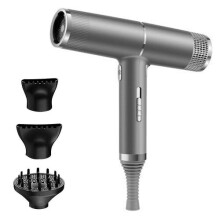 (Gray) Professional Hair Dryer Fast Drying Ionic Hairdryer with Diffuser Home
