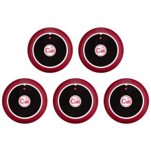 5Pcs Call Button Restaurant Pager Wireless Waiter Transmitter 433MHz for Hookah Bar Cafe Customer Service Red B