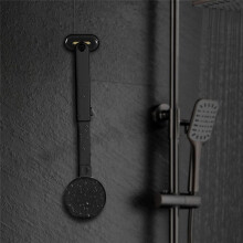 Brosse à Dos Vibrante avec Poignée Rétractable, Brosse Corporelle Rechargeable en Silicone, Brosse de Bain Domestique