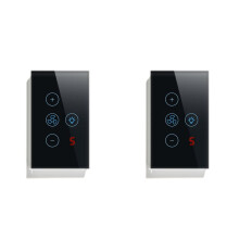 2X Tuya Zigbee  Fan Light  US Network Connection APP Control Alexa/ Assistant Voice Control Black