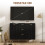2-Door Sideboard with 3 Drawers and Adjustable Shelves - Black 8
