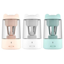 Automatic Electric Pencil Sharpener for Kids - Cartoon Design, Electric Rechargeable Pencil Sharpener White