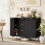 2-Door Sideboard with 3 Drawers and Adjustable Shelves - Black 3