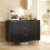 2-Door Sideboard with 3 Drawers and Adjustable Shelves - Black 4