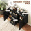 2-Door Sideboard with 3 Drawers and Adjustable Shelves - Black 6