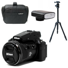 Nikon Coolpix P950 Black with Kamkorda Bag & Tripod & Speedlite Flash