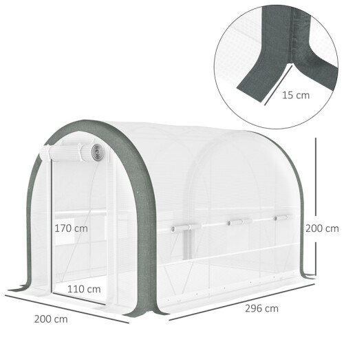 3-Pack 2m Walk-In Tunnel Greenhouse - White 2