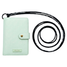 (Green) For AirTag Smart Tracker Travel Passport Holder Wallet with Neck Lanyard for Women