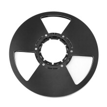 10 Zoll 3 Löcher Leere Aufwickelspule Von Rolle zu Rolle Nabe Kante Polierte Aluminium-Bandspule für Tonbandgeräte Schwarz