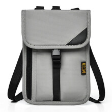(Light Grey) RFID Blocking Travel Pouch Neck Strap Bag Multi-Function Passport Holder Waterproof Certificate Wallet for Travel Busine