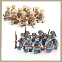 20pcs War II the British and German armies Desert Military Sodiers Weapons Minifigures Kids Toys Gifts Fit Lego