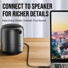 USB A to 3.5mm Audio Adapter 2 in 1 Headphone Microphone Converter External Sound Card for Laptop PC Speaker Light Black
