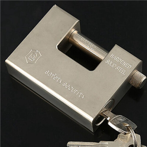 2X Heavy Duty Armoured Padlock Security Lock Container Warehouse 8 Keys 94MM