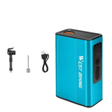 WEST BIKING Electric Automatic Air Pump Portable Digital Inflator 120PSI 1500mAh Universal US French UK Valve