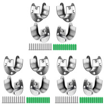 12 Packs Heavy Duty Stainless Steel Closet Rod End Supports Closet Pole Sockets Flange Rod Holder with Screws,(U-Shaped)