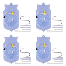 4X 2000Ml Constipation Flusher Feminine Hygiene Enema Bag Sets for Colon Cleansing Silicone Hose Health Anals Vaginas