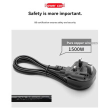 UK Plug 2 Prong Connector Power Cable 2x0.75mm² Electrical Copper Wire 1.5m Charging for PC Laptop White