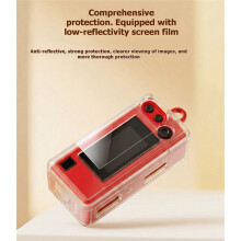 Funda Protectora para la Cámara Digital para Charmera con Llavero, Caja Ciega con Protector de Pantalla de Vidrio Templado