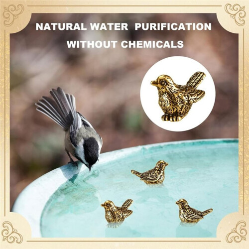 4 Pcs  Bird Shape Copper Bath Disk Ornaments Copper Bird Bath Purification Disks Birdbath Cleaner