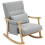 Wood Frame Rocking Accent Chair - Light Grey 2