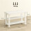 Two Shelf Bamboo Shoe Storage Bench - White 5