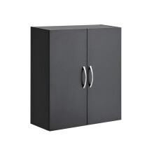 SoBuy Black Wall Cabinet 2 Doors 55x20x60cm