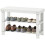Two Shelf Bamboo Shoe Storage Bench - White 2