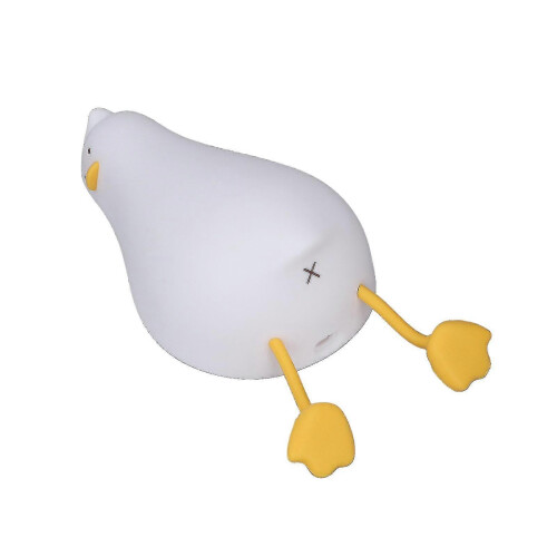 Led Night Light Cute Lying Duck Shape Soft Silicone Soft Lighting Usb Rechargeable Night Lamp 2