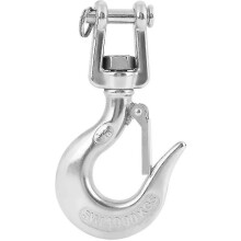 Hoist Hook 1000kg 304 Stainless Steel Swivel Hoist Hook With Latch Rigging Accessory (1000kg-1pcs)