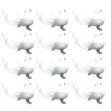 12pc Simulation Bird White Bird Feather Bird Tied Branch Bird --yujia