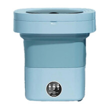 Folding Washing Machine Portable Small Washing Machine Mini Underwear Cleaning Machine 8L Blue (US Plug)