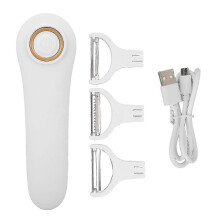 Usb Rechargeable Electric Handheld Fruit And Vegetable Peeler With 3 Cutter Heads