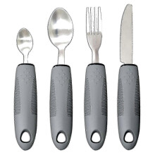 Anti-Tremor Cutlery Set for Elderly with Gray Handles