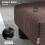 (Brown, Polyester) Linen Footstool Ottoman Cube - Brown 5