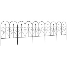 (Black, Metal) 5-Pack Black Heart Metal Fence Panels