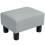 (Grey, Faux Leather) PU Leather Footstool with 4 Plastic Legs, Grey 1