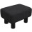 (Black, Linen) Linen Footstool Ottoman Cube – Black 1