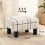 (Multicolor, Linen) Linen Footstool Ottoman Cube with 4 Legs 3