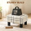 (Multicolor, Linen) Linen Footstool Ottoman Cube with 4 Legs 5