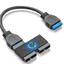 USB 3.0 19-Pins 1 Naar 2 HUB met Chip en Modulair Kabelontwerp USB 19-Pins HUB-Moederbord 19-Pins USB3.0-Gegevensverlengkabel