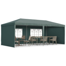 6x3 m Party Tent Gazebo Marquee Outdoor Patio Canopy Shelter with Windows and Side Panels, Green