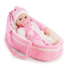 The Magic Toy Shop 15" Baby Doll With Sounds & Carry Cot